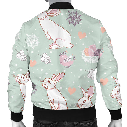 Rabbit Pattern Print Design RB011 Men Bomber Jacket