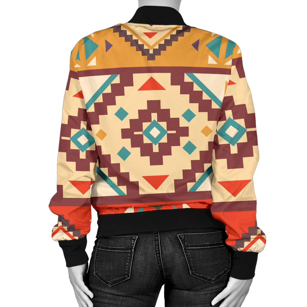 Navajo Pattern Print Design A01 Women's Bomber Jacket