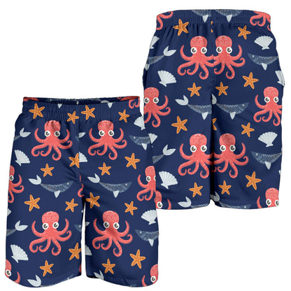 Octopus Pattern Print Design A04 Mens Shorts