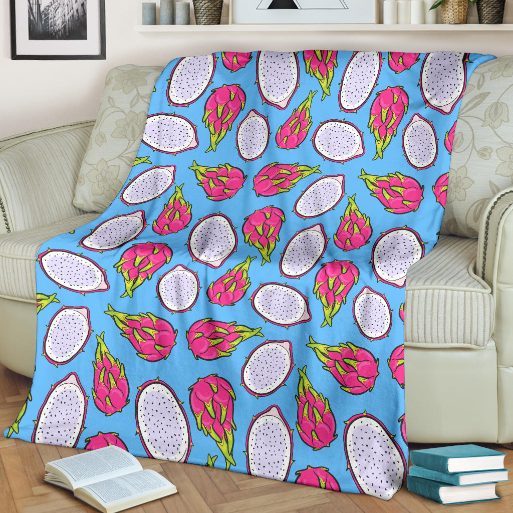 Dragonfruit Pattern Print Design DF04 Fleece Blanket