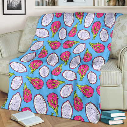 Dragonfruit Pattern Print Design DF04 Fleece Blanket