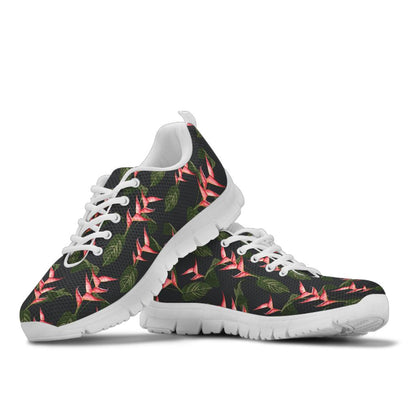 Heliconia Pattern Print Design HL07 Sneakers White Bottom Shoes