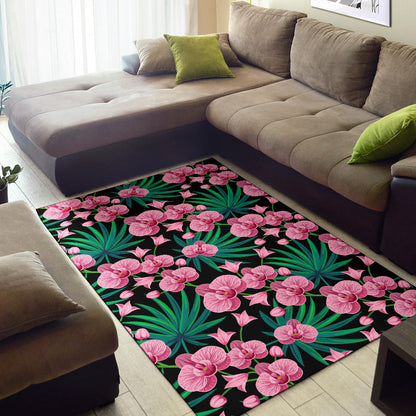 Orchid Pink Pattern Print Design OR06 Area Rugs