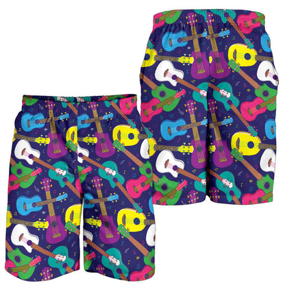 Ukulele Pattern Print Design 02 Mens Shorts