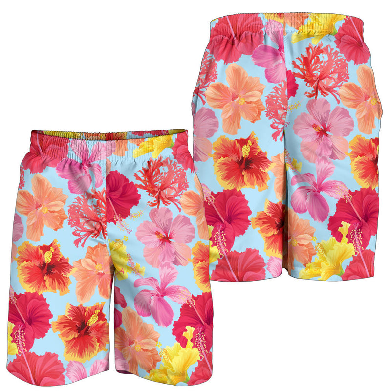 Hibiscus Pattern Print Design HB020 Mens Shorts