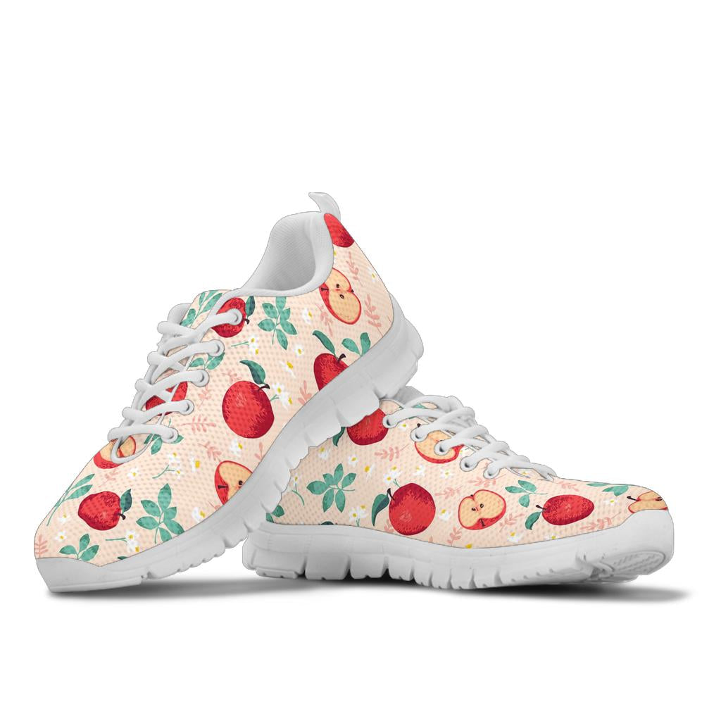 Apple Pattern Print Design AP06 Sneakers White Bottom Shoes
