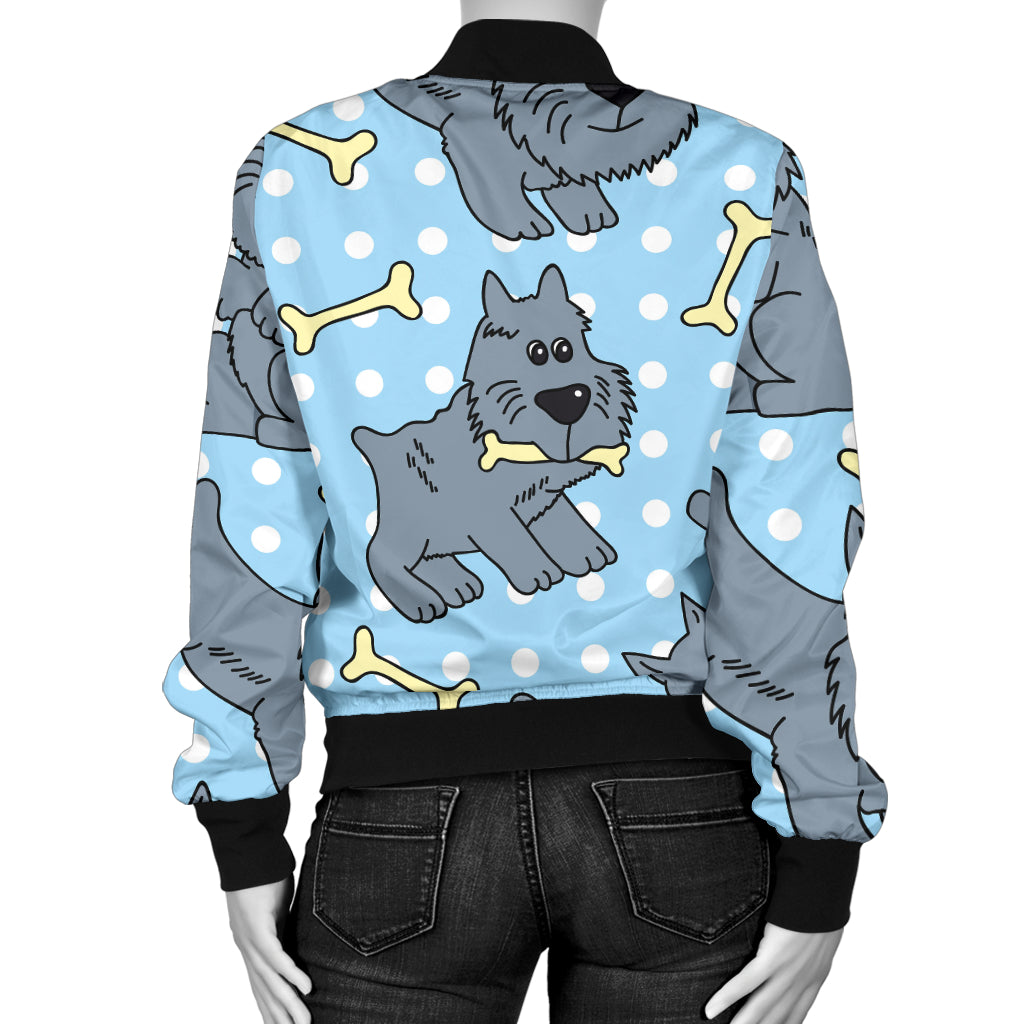 Schnauzers Pattern Print Design A02 Women's Bomber Jacket