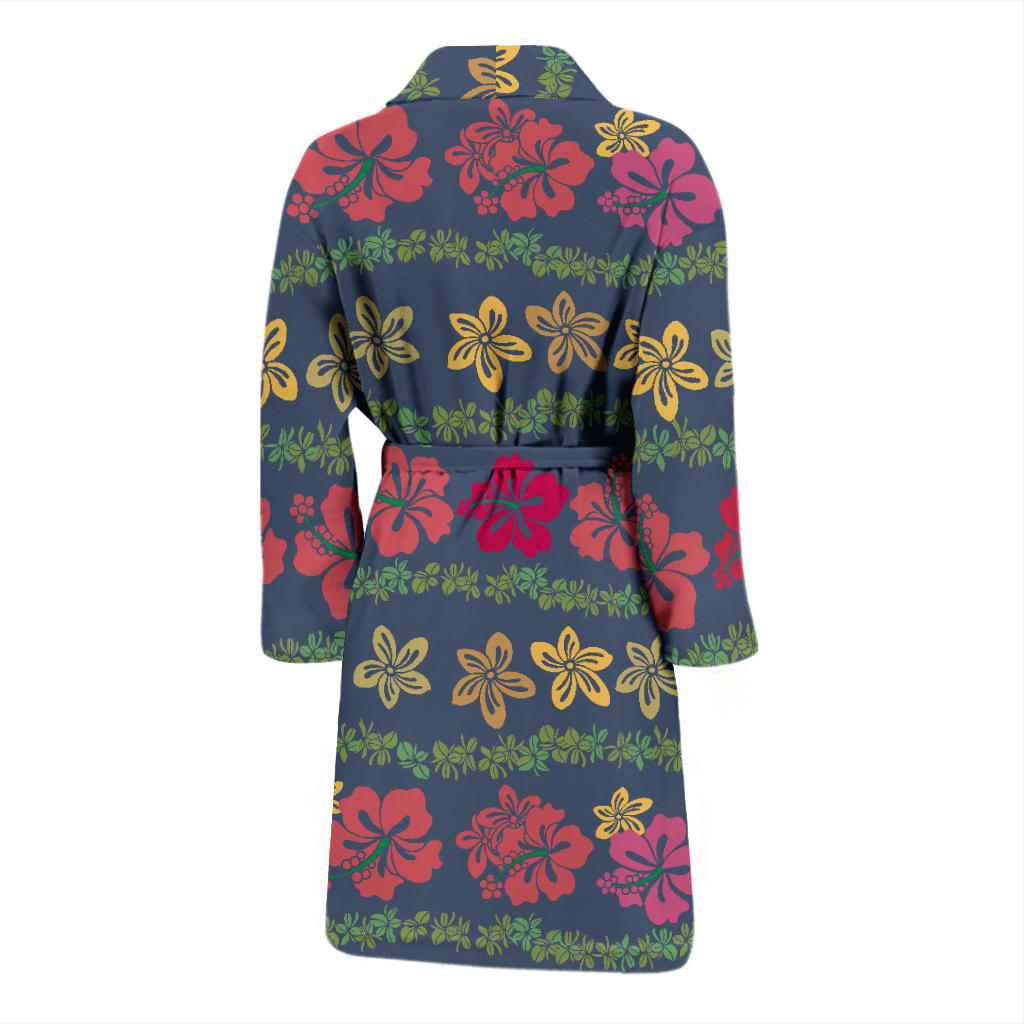 Hawaiian Themed Pattern Print Design H018 Men Bathrobe