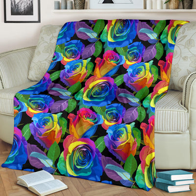 Rose Pattern Print Design RO02 Fleece Blanket