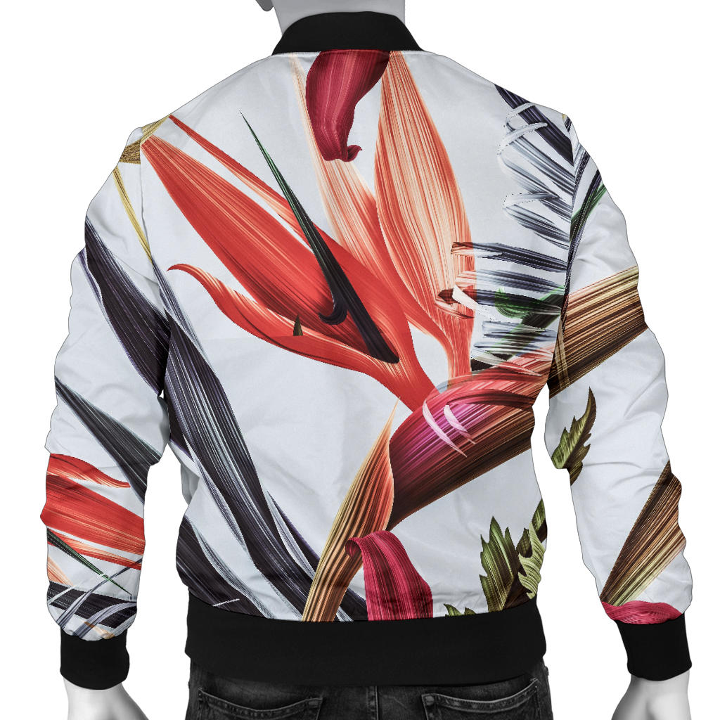 Tropical Flower Pattern Print Design TF021 Men Bomber Jacket