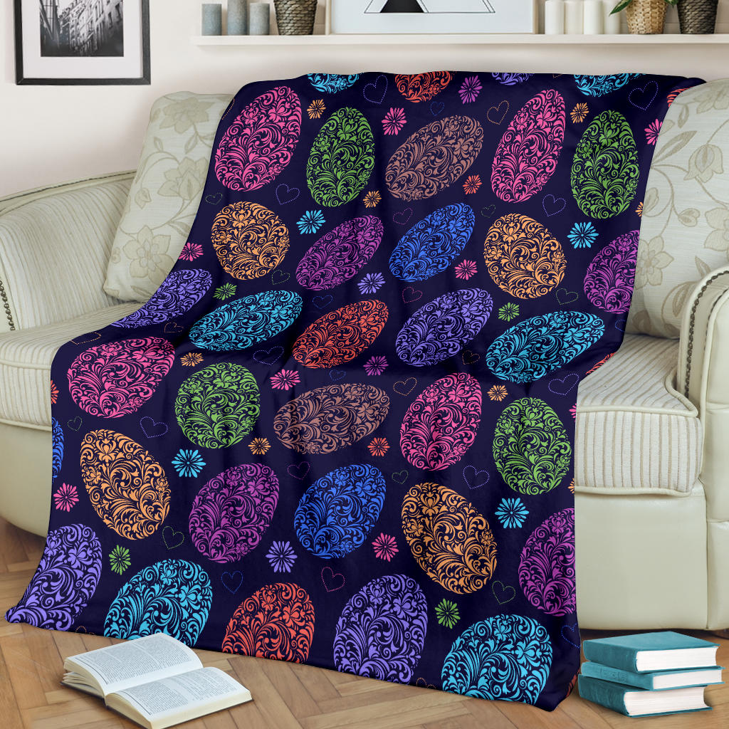 Easter Eggs Pattern Print Design RB012 Fleece Blanket