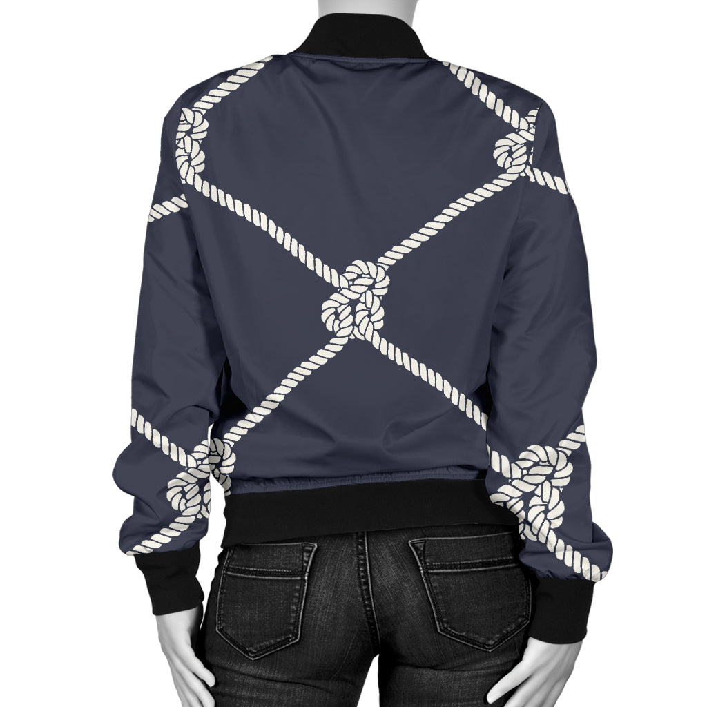 Rope Pattern Print Design A02 Women's Bomber Jacket