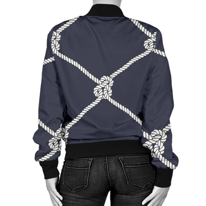 Rope Pattern Print Design A02 Women's Bomber Jacket