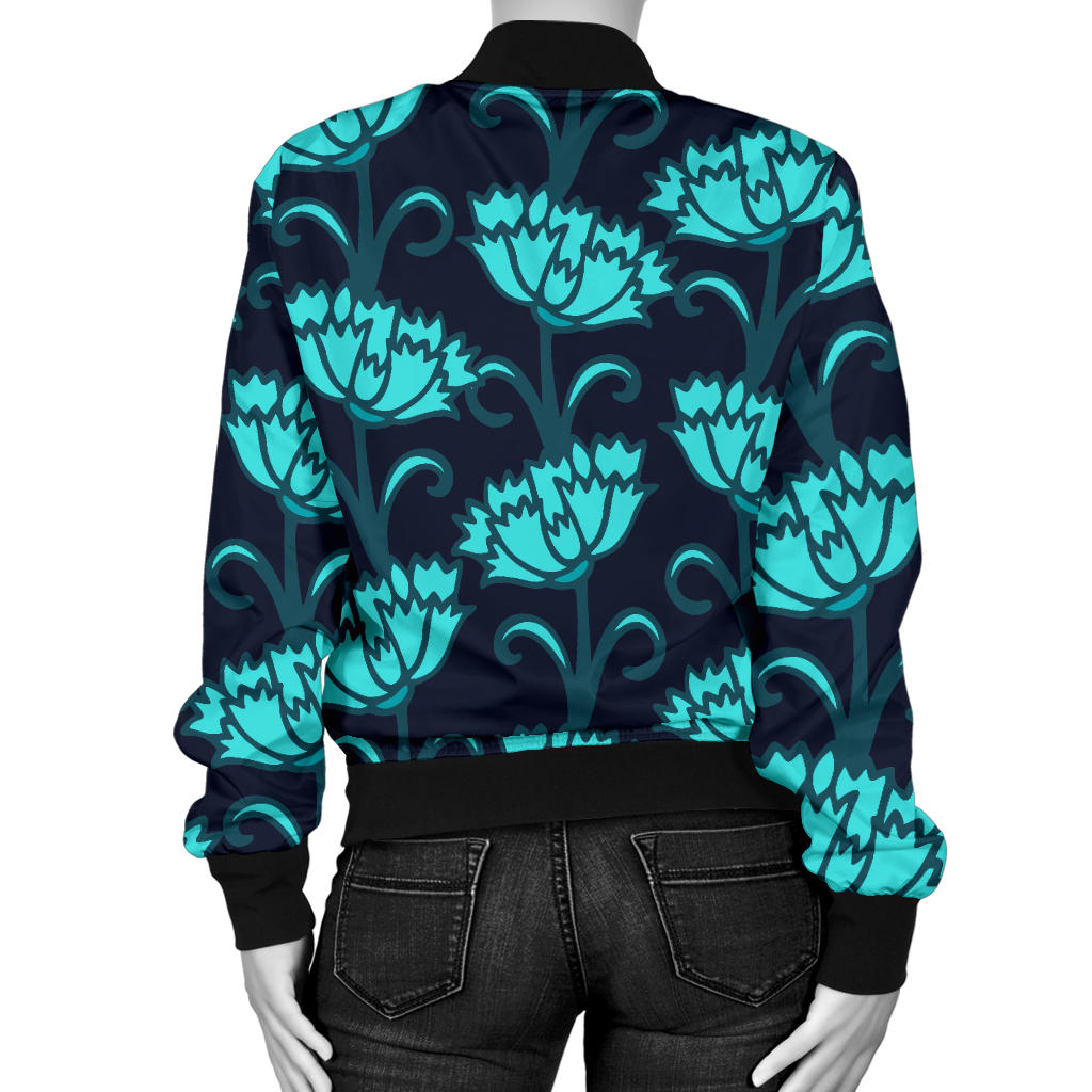 Carnations Pattern Print Design CN06 Women Bomber Jacket