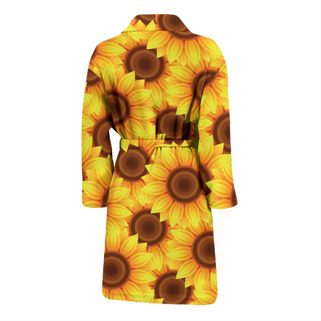 Sunflower Pattern Print Design SF07 Men Bathrobe