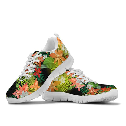 Amaryllis Pattern Print Design AL07 Sneakers White Bottom Shoes