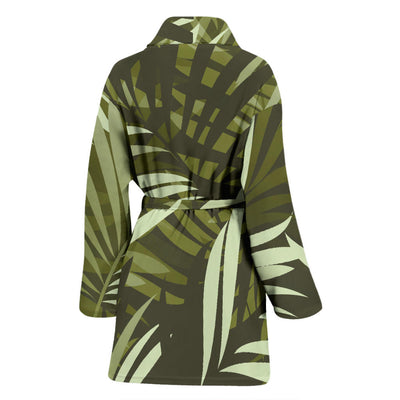 Palm Leaves Pattern Print Design PL05 Women Bathrobe