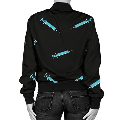Phlebotomist Pattern Print Design A04 Women's Bomber Jacket