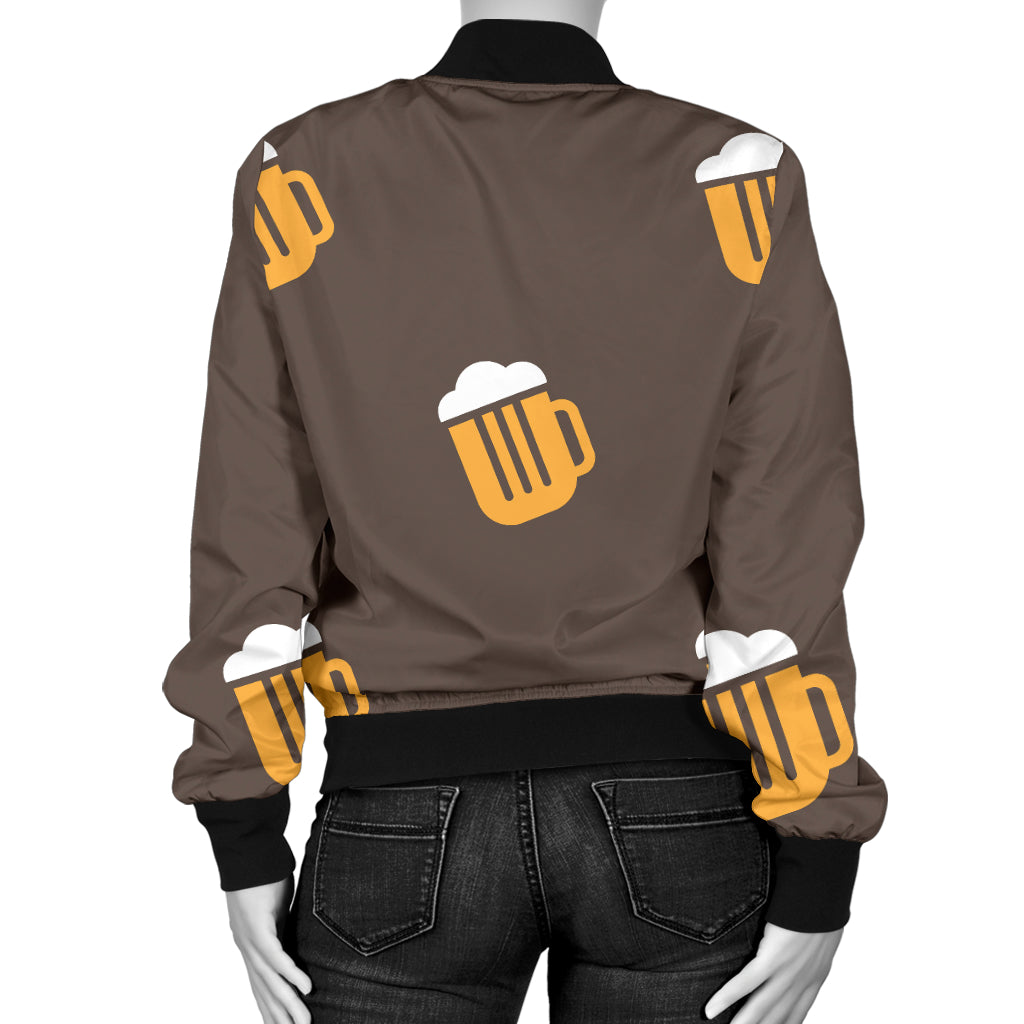 Beer Pattern Print Design 01 Women's Bomber Jacket