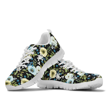 Anemone Pattern Print Design AM03 Sneakers White Bottom Shoes