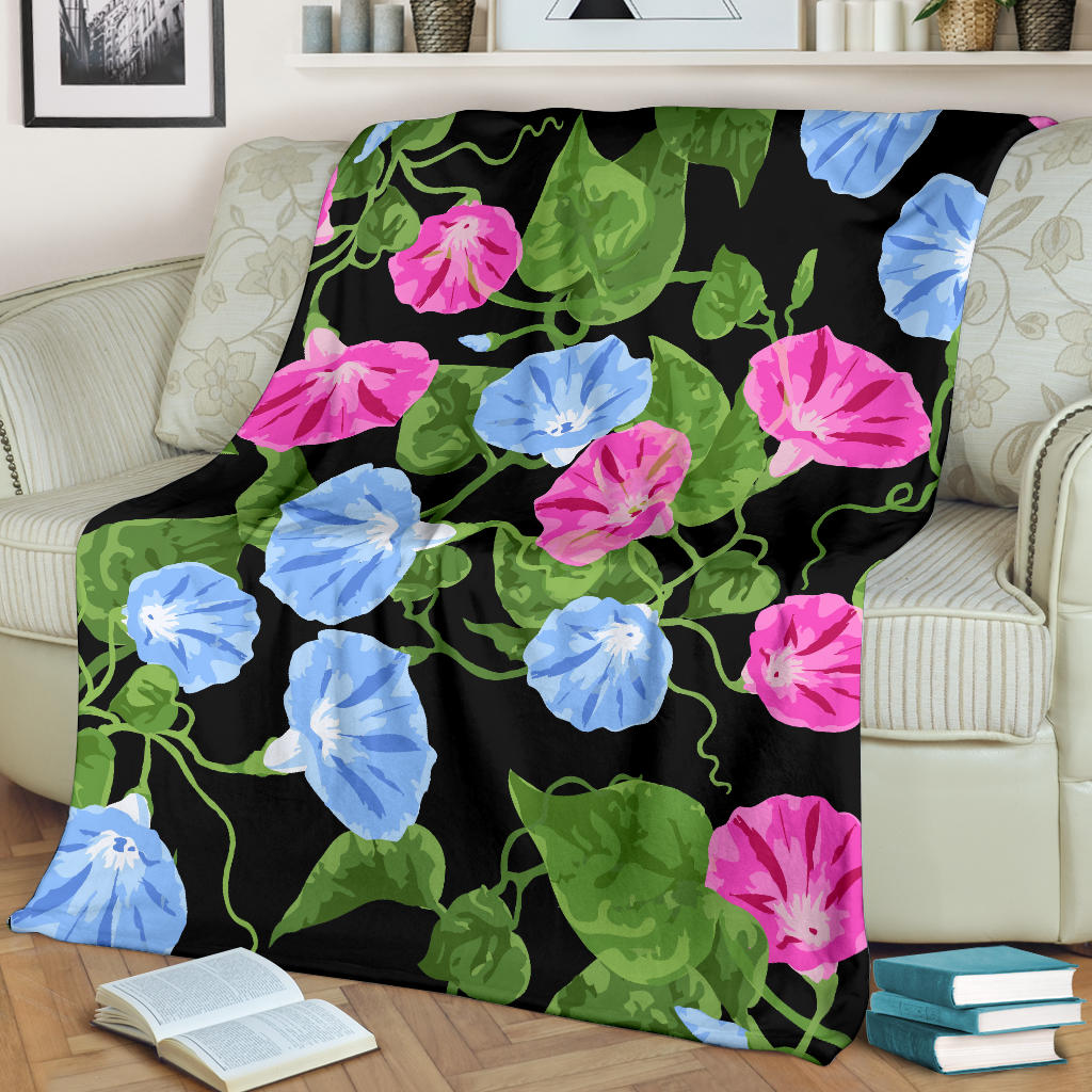 Morning Glory Pattern Print Design MG04 Fleece Blanket