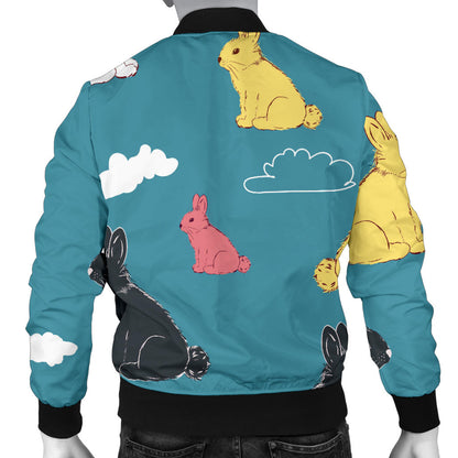 Rabbit Pattern Print Design RB014 Men Bomber Jacket
