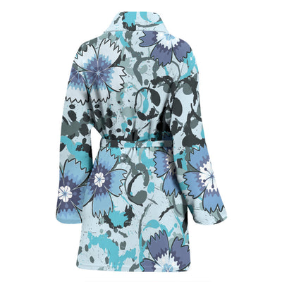 Carnations Pattern Print Design CN04 Women Bathrobe