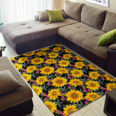 Sunflower Pattern Print Design SF014 Area Rugs