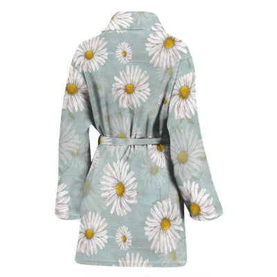 Daisy Pattern Print Design DS012 Women Bathrobe