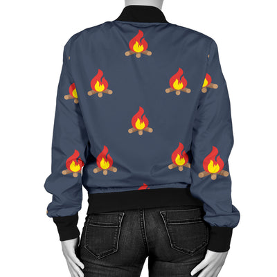 Campfire Pattern Print Design 02 Women's Bomber Jacket