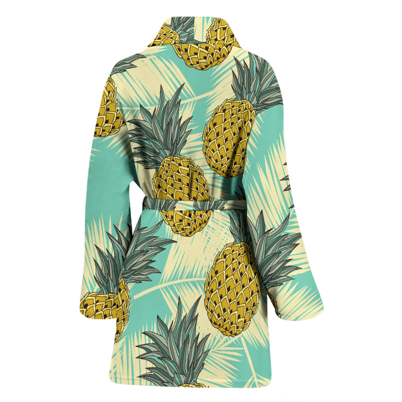 Pineapple Pattern Print Design PP03 Women Bathrobe