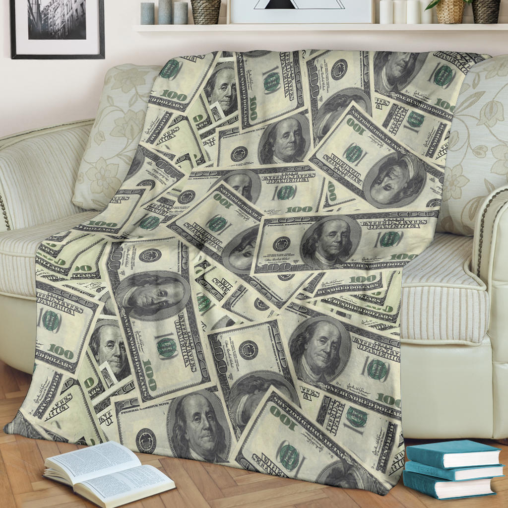 Dollar Pattern Print Design DO02 Fleece Blanket