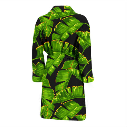 Banana Leaf Pattern Print Design BL06 Men Bathrobe