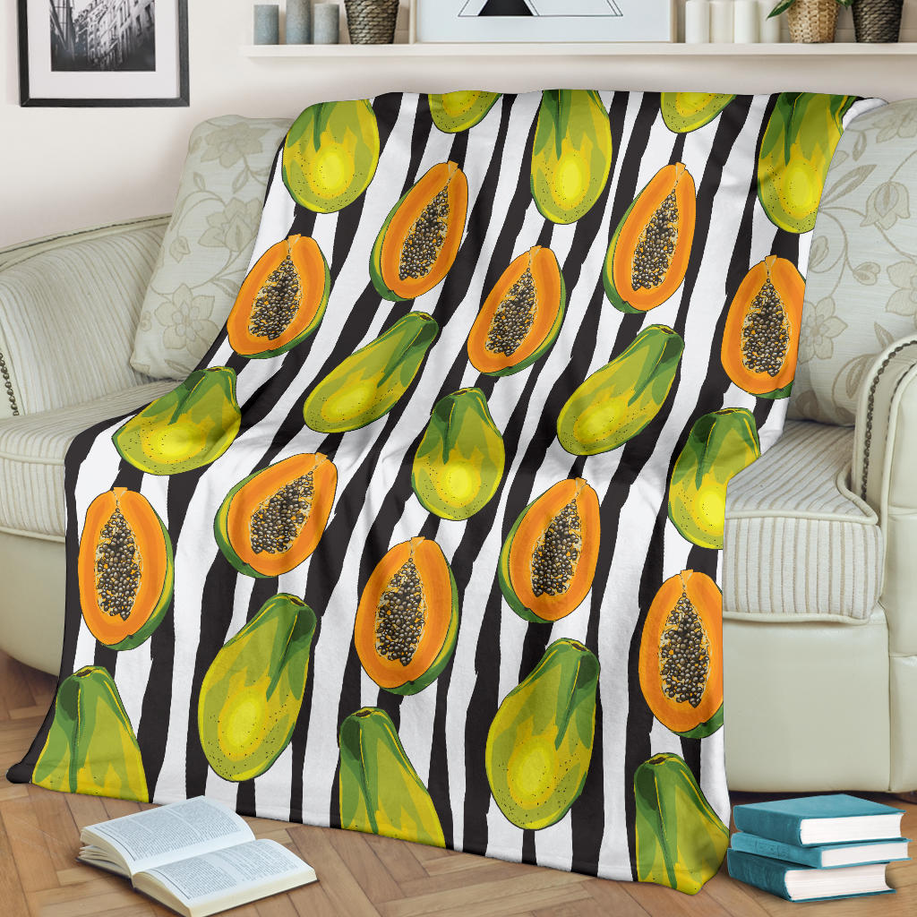 Papaya Pattern Print Design PP01 Fleece Blanket
