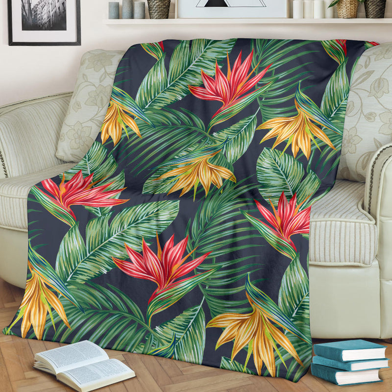 Bird Of Paradise Pattern Print Design BOP09 Fleece Blanket