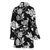 Rose Pattern Print Design RO013 Women Bathrobe