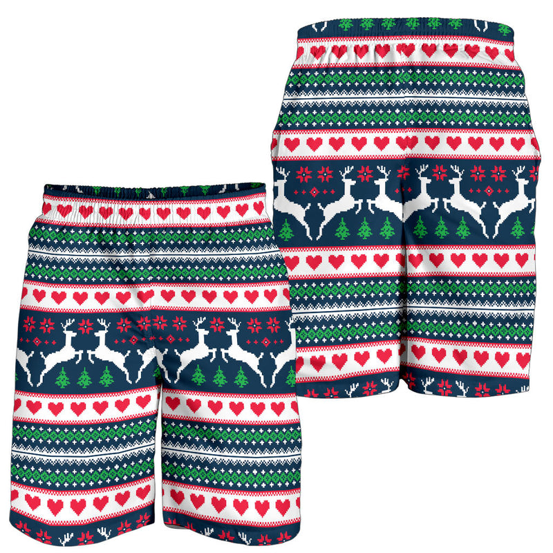 Reindeer Pattern Print Design 03 Mens Shorts