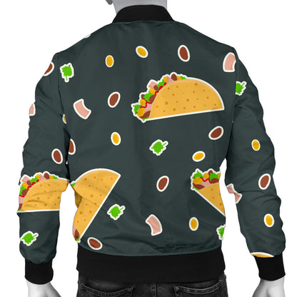Taco Pattern Print Design TC02 Men Bomber Jacket
