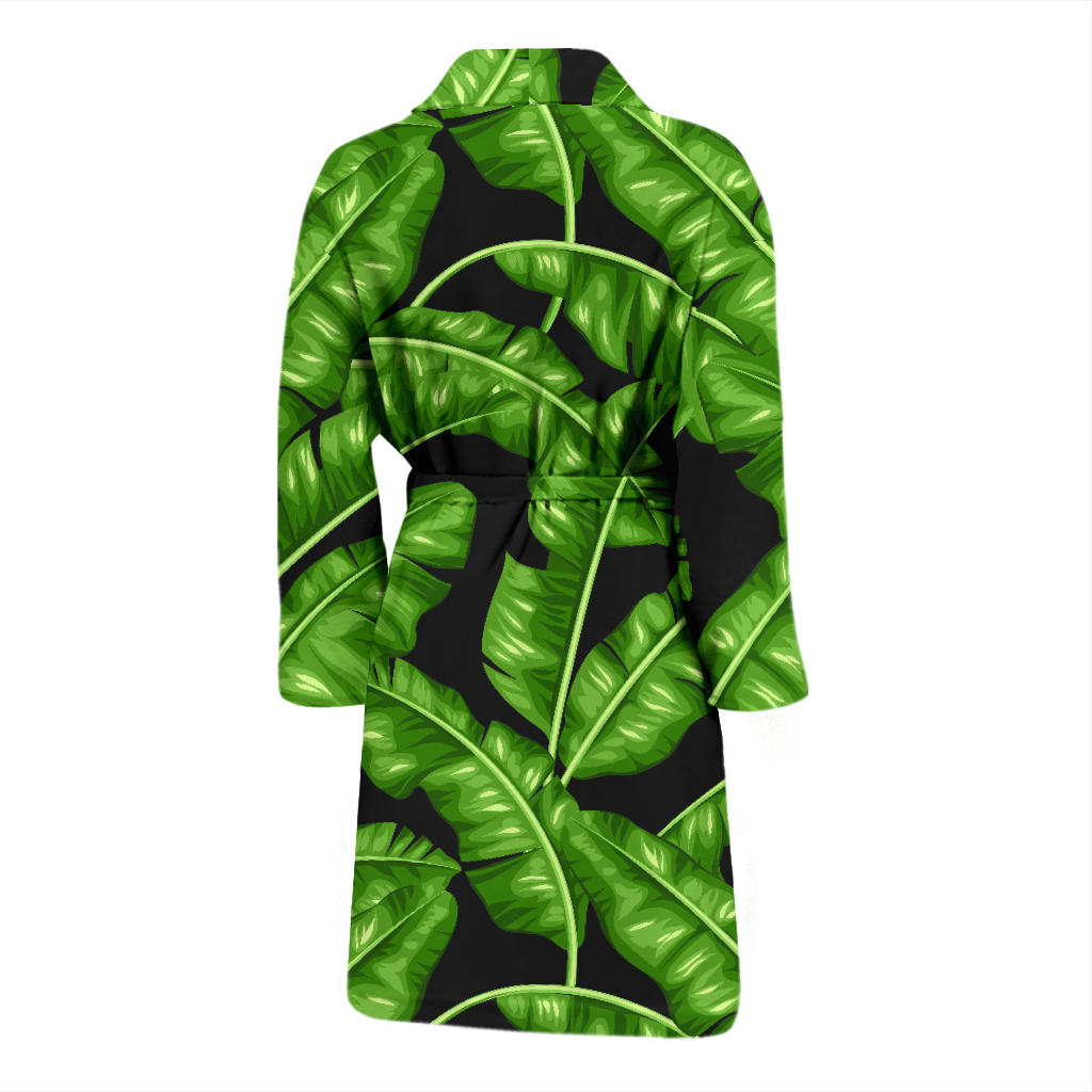 Banana Leaf Pattern Print Design BL01 Men Bathrobe