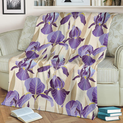 Iris Pattern Print Design IR02 Fleece Blanket