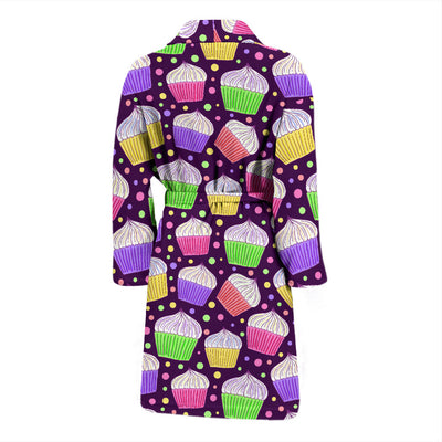 Cupcake Pattern Print Design CP07 Men Bathrobe