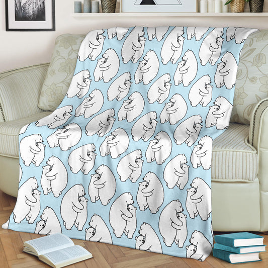 Polar Bear Pattern Print Design PB08 Fleece Blanket