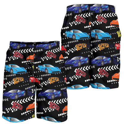 Racing Pattern Print Design A05 Mens Shorts