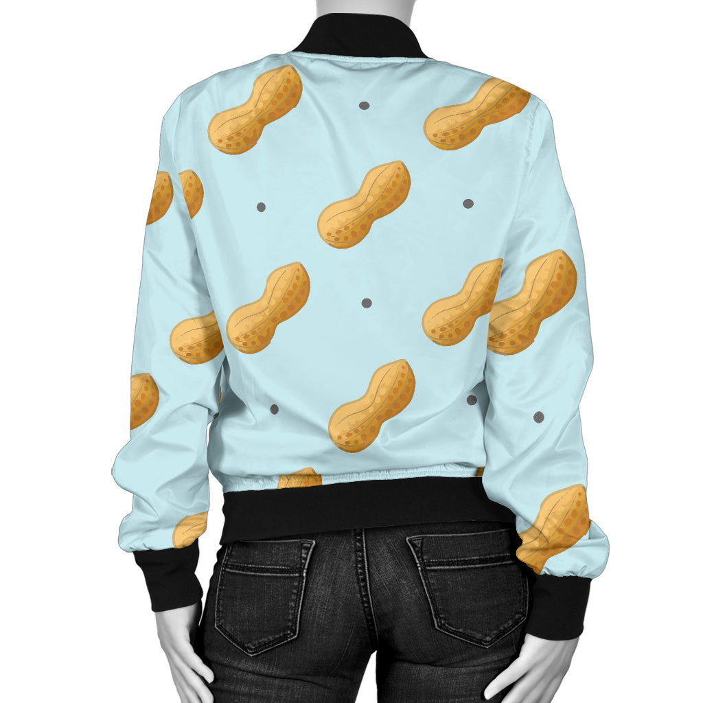 Peanut Pattern Print Design A03 Women's Bomber Jacket