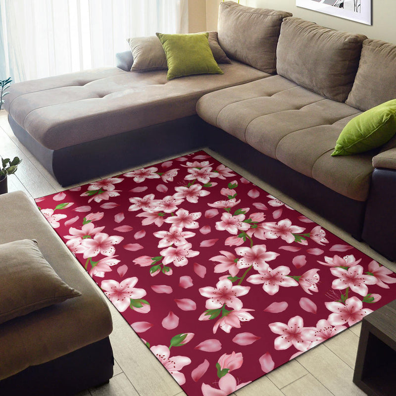 Cherry Blossom Pattern Print Design CB06 Area Rugs