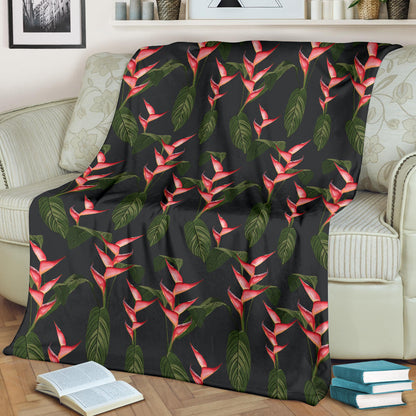Heliconia Pattern Print Design HL07 Fleece Blanket