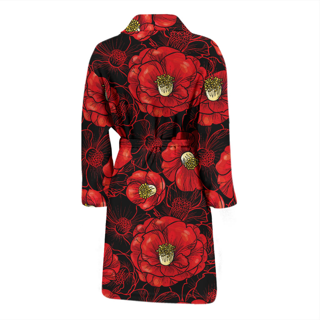 Camellia Pattern Print Design CM06 Men Bathrobe