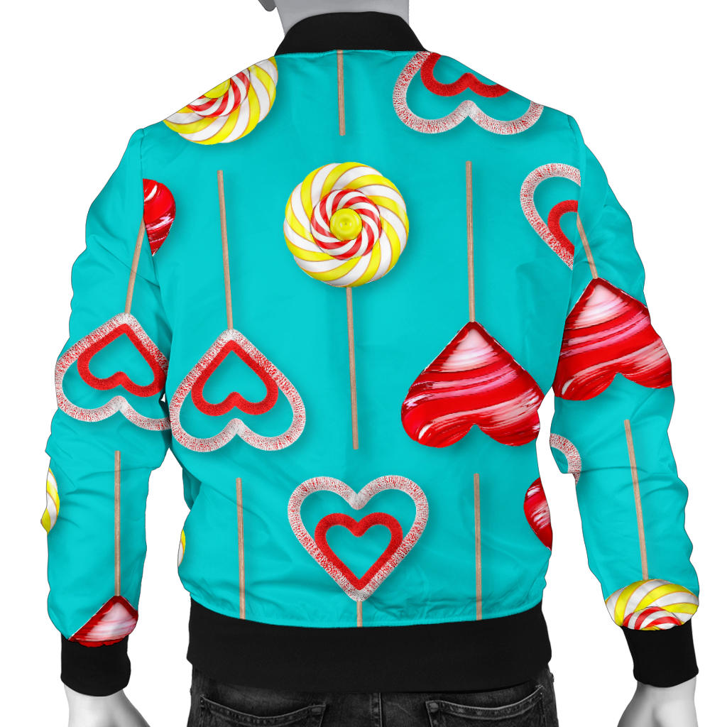 Lollipop Pattern Print Design LL06 Men Bomber Jacket