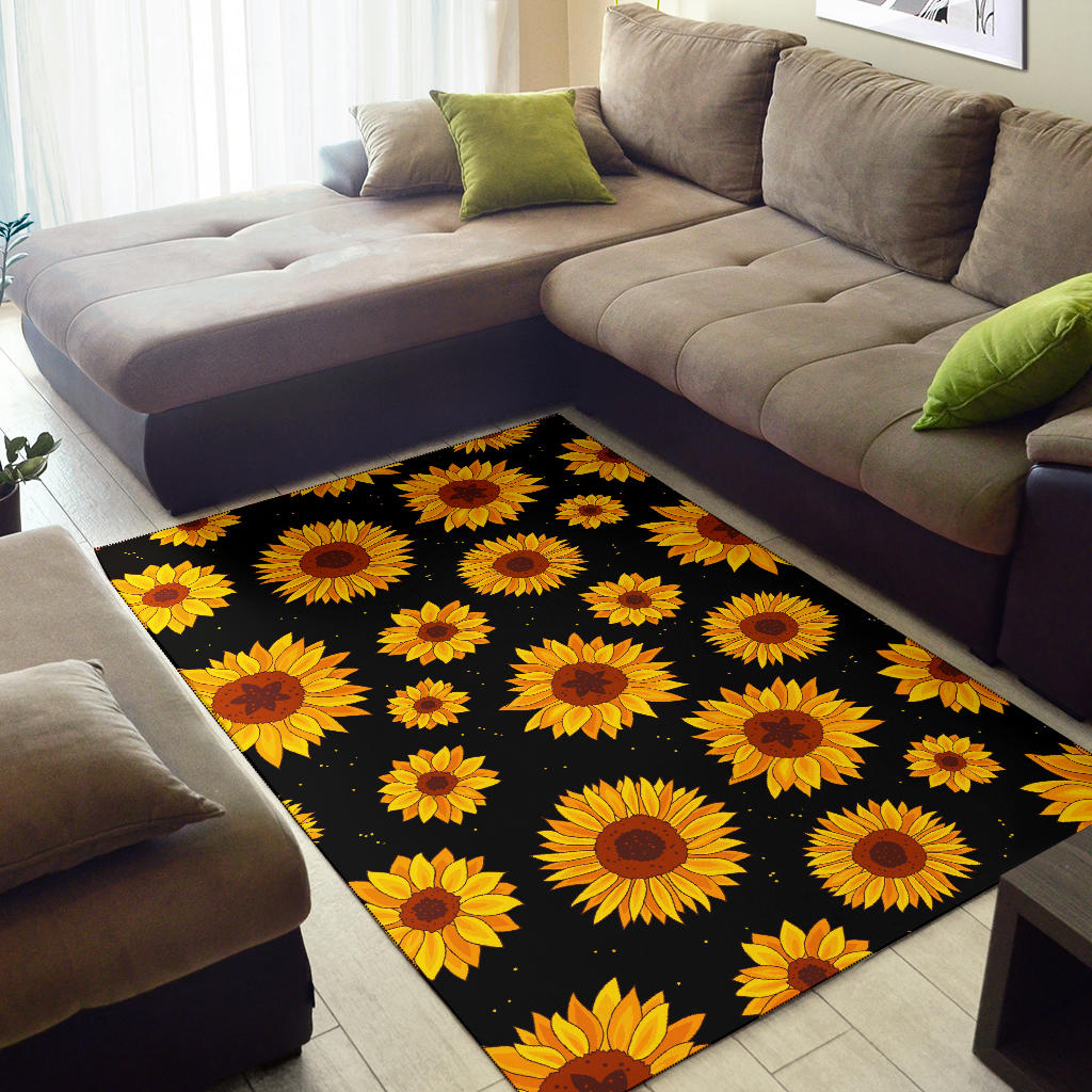 Sunflower Pattern Print Design SF09 Area Rugs