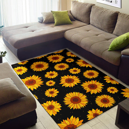 Sunflower Pattern Print Design SF09 Area Rugs